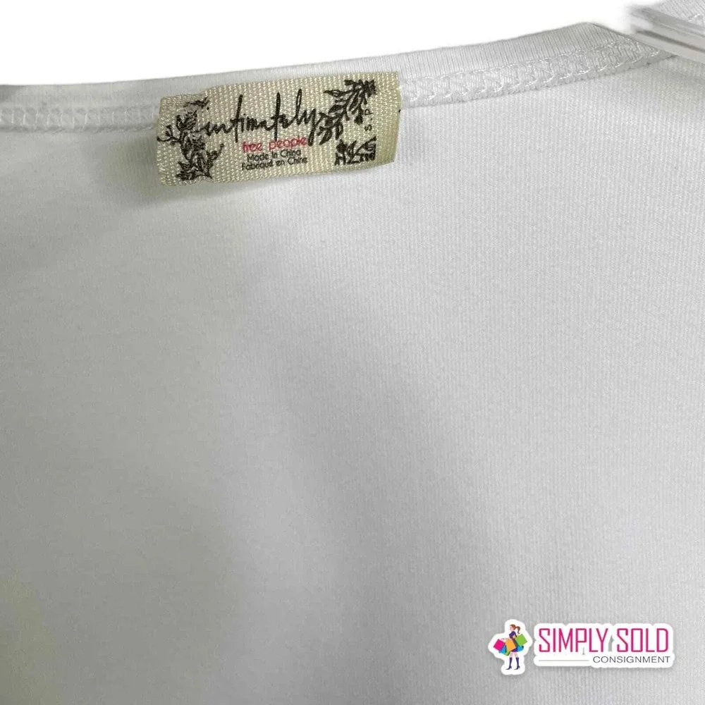 Free People Truth Or Square Womens S White Bodysuit Long Sleeve Stretch Top‎